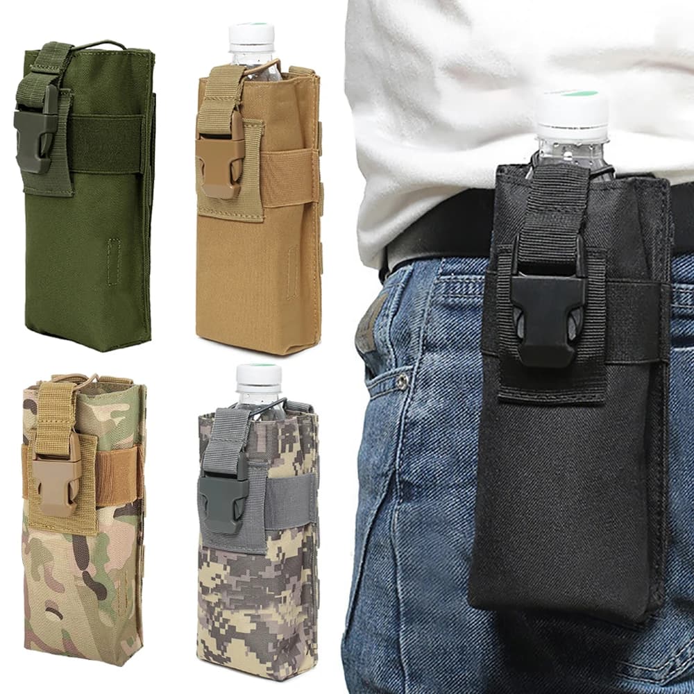 Borsa Tattica Molle per Radio Walkie Talkie, Porta Bottiglia d'Acqua in Nylon 600D, Custodia per Borraccia, Marsupio da Caccia, Portaoggetti per Escursionismo e Campeggio