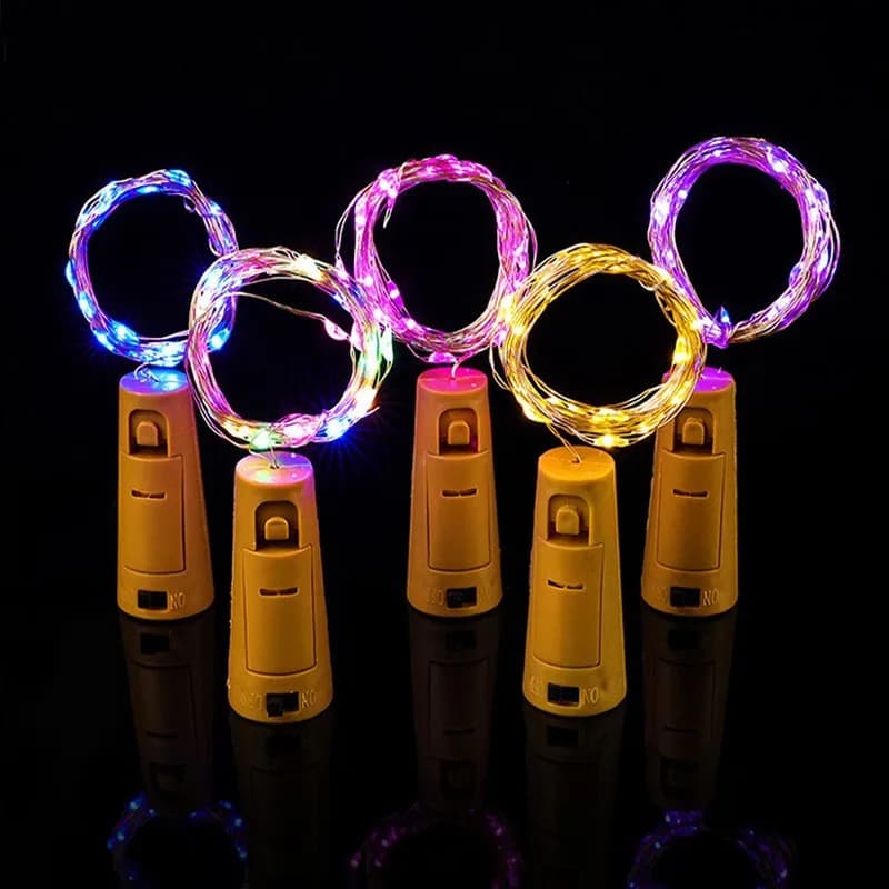 Tappo per bottiglia di vino in sughero alimentato a batteria 1m / 2m /3m Barra luminosa a LED fai-da-te Festa di compleanno di Natale Ghirlanda di Capodanno