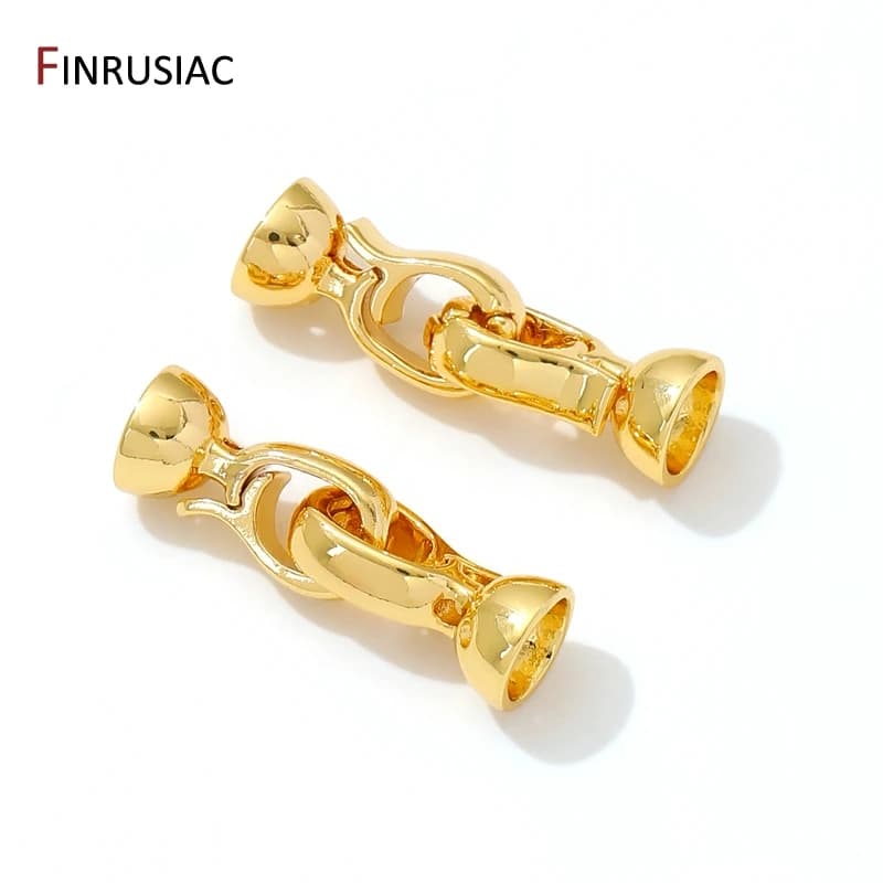 18K Gold Plated Brass Closure Fasteners Lock Clasps For Jewelry,Pearl Clasps Connector For DIY Bracelet Necklace Making Findings