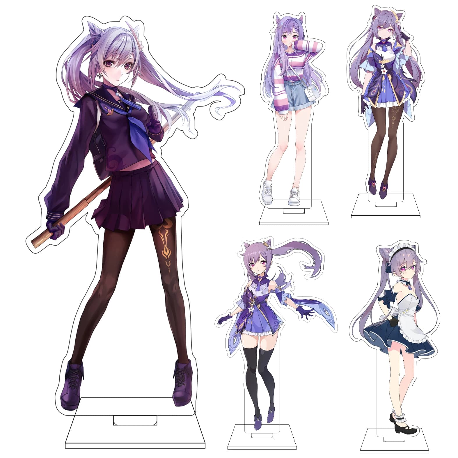 Statuetta in Acrilico da 16CM di Keqing di Genshin Impact, Ornamento per Cosplay Anime, Idea Regalo