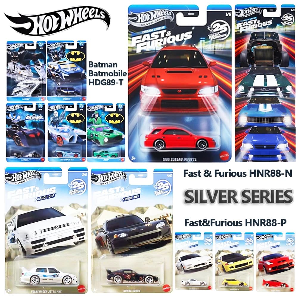 Hot Wheels 1:64 Silver Series Diecast Car Fast&Furious Toyota Mazda Honda Batman Collection HNR88