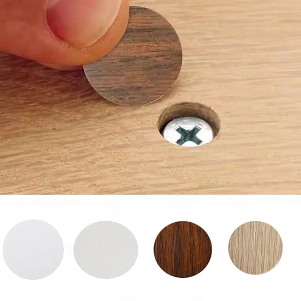 54 pieces/set wooden furniture self-adhesive screw cap stickers for covering holes wood crafts desk drawer art sticker ornament