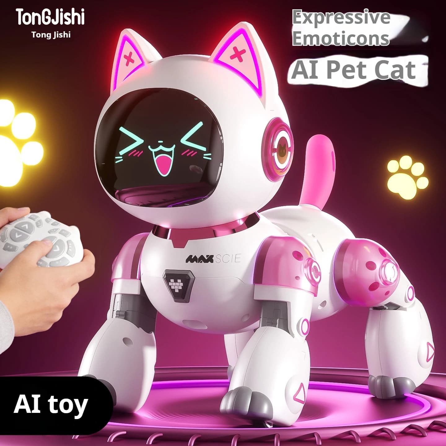 Robot Gatto Danzante Telecomandato AI con Espressioni Interattive, Giocattolo Intelligente per Bambine dai 3 ai 6 Anni, Ideale come Regalo di Compleanno