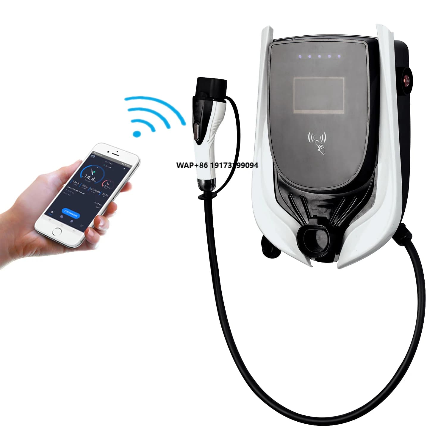 Stazione di Ricarica EV da Parete 7kW 22kW, Cavo di Ricarica AC, Stazione di Ricarica OCPP Tipo 1 Tipo 2, Caricatore Auto 7KW 22KW, Caricatore AC OEM