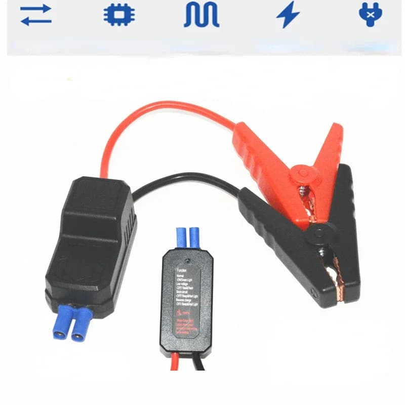 Cavo di Avviamento Intelligente 12V 200A con Connettore EC5, Avviatore d'Emergenza per Auto e Camion, Morsetti a Coccodrillo
