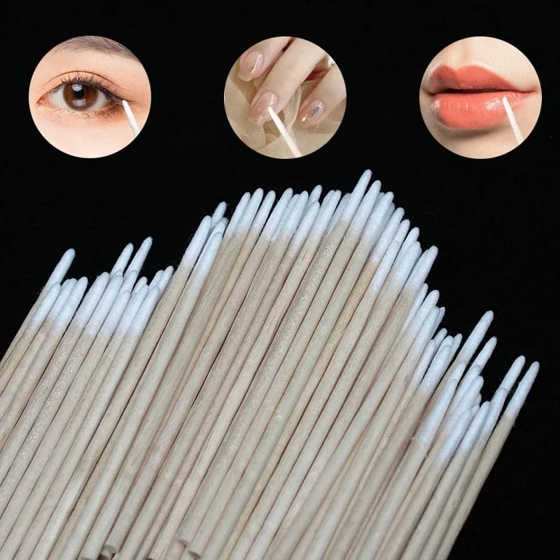 100-3000 Bastoncini di Cotone in Legno per Pulizia Unghie, Strumento per Rimozione Smalto, Correttore per Manicure
