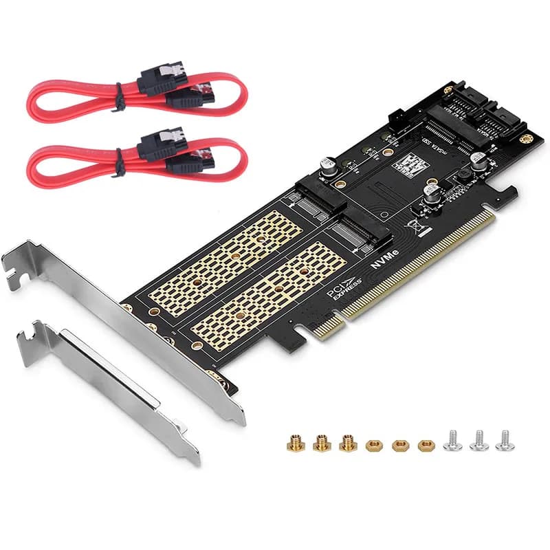 Scheda adattatore SSD NGFF e MSATA 3 in 1, scheda Express convertitore da M.2 NVME a PCIE/M.2 SATA SSD a SATA III/MSATA a SATA