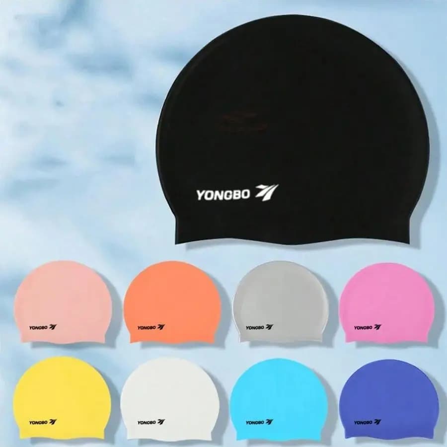 1 adult durable silicone swim cap, easy to wear swim accessories for women and men, comfortable fit and stylish design