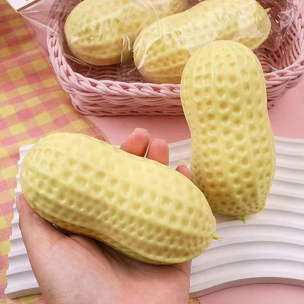 11cm Peanut Slow Rebound Squishy Toy, Butterly Soft Texture Stress Relief Ball, Calming ASMR Sensory Fidget Toy,