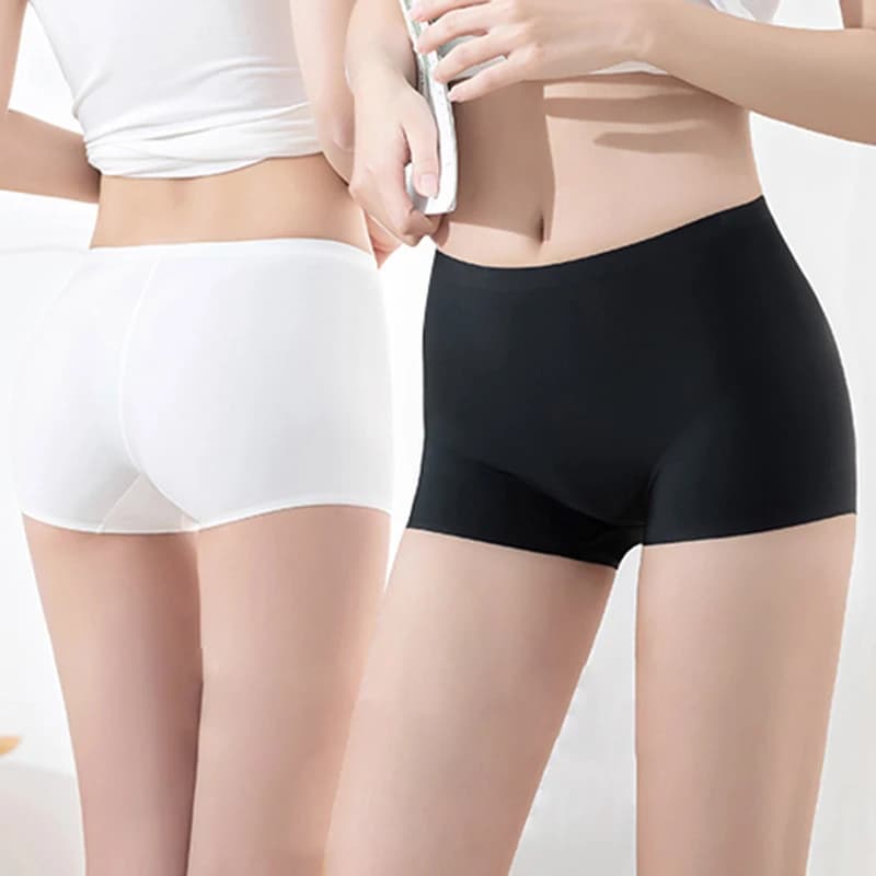 Women's Mid Waist Shorts Under The Skirt Seamless Mutandine Ice Silk Boxer Breathable Cycling Shorts XXL