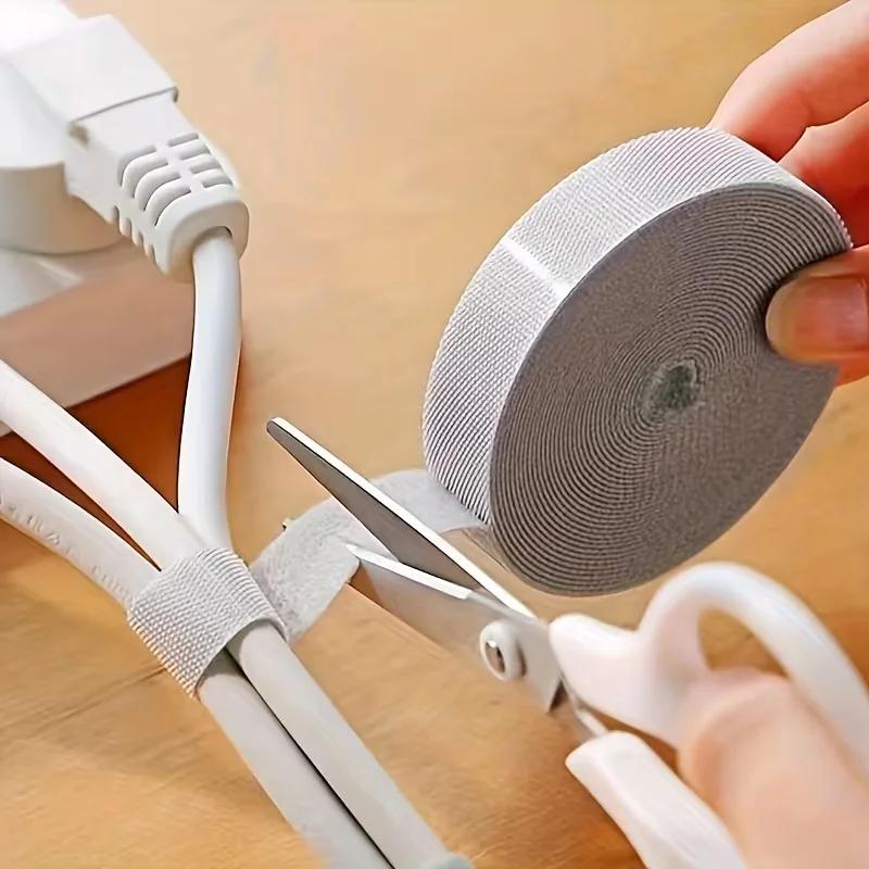 1PC 10mm 5m Data Management Cable Reusable Removable Wire Organizer Cable Data Tape Fixed Plant