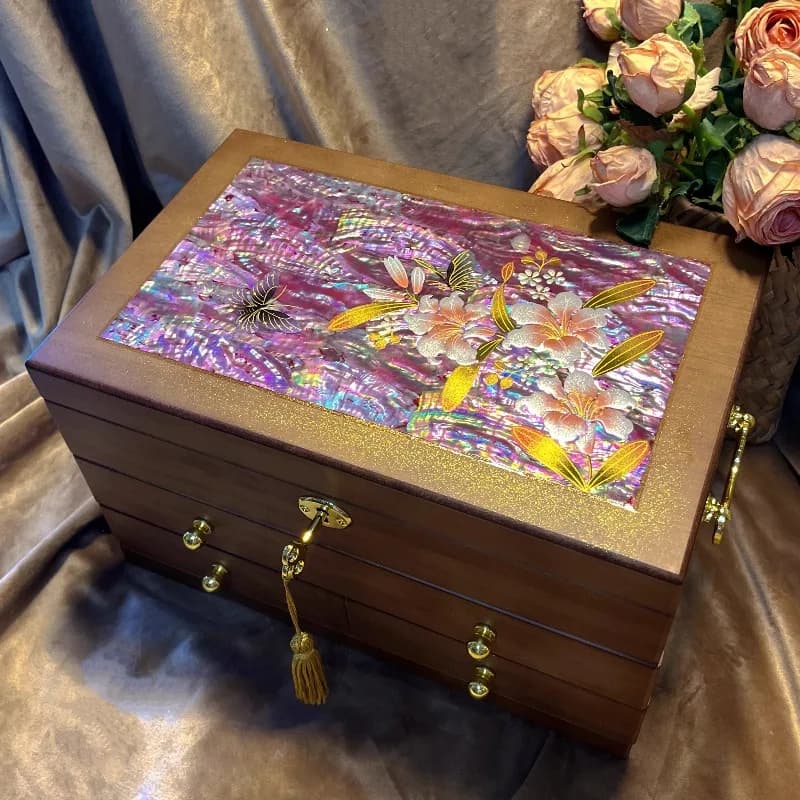 Solid wood jewelry box Bracelet Earrings Storage boxes antique wooden boxes vintage storage boxes with locks