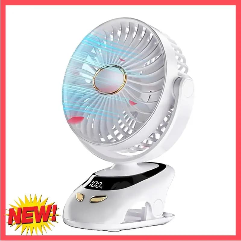 B17C Piccolo ventilatore da scrivania con clip, ventilatore portatile personale con clip USB per ventilatore da campeggio esterno per passeggino da viaggio per ufficio domestico