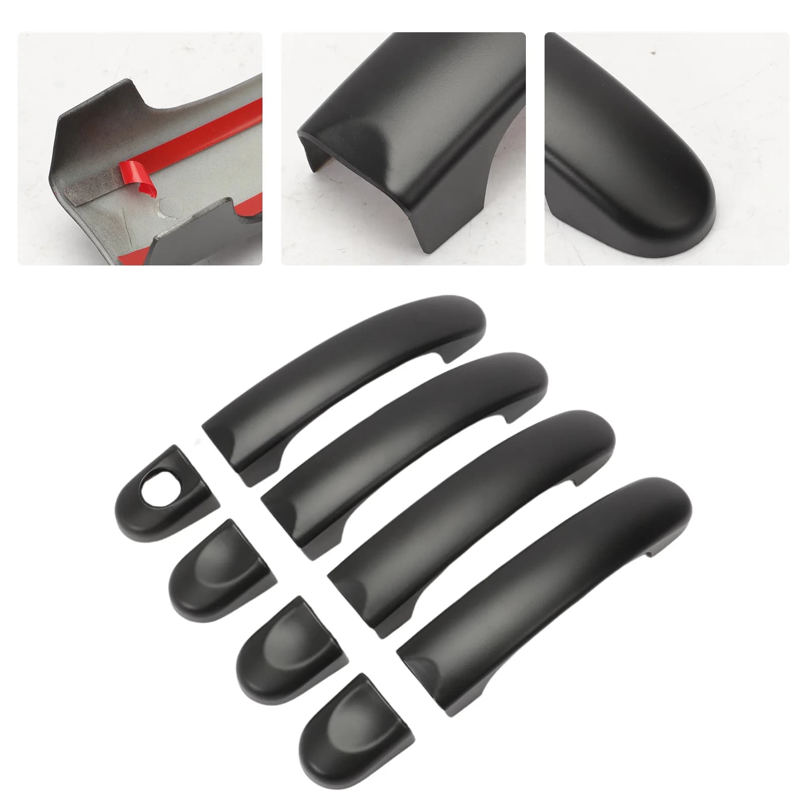 4 SET Copertura maniglia porta esterna esterna per VW Transporter T5 T6 Caddy 2003 - 2009 Nero