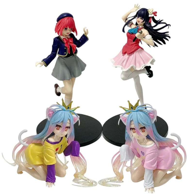 In Stock Cute NO GAME NO LIFE Shiro Cat Ear Action Figures Ornaments Collection Models Kawaii Toys Christmas Gift