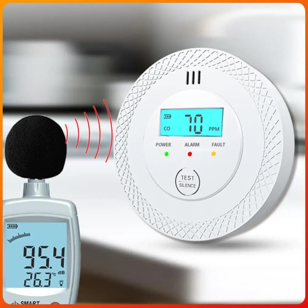 Carbon Monoxide Alarm Detector 85dB High Sensitive Warning Carbon Monoxide Detector Alarm with LEDs LCD Display for Home Hotel