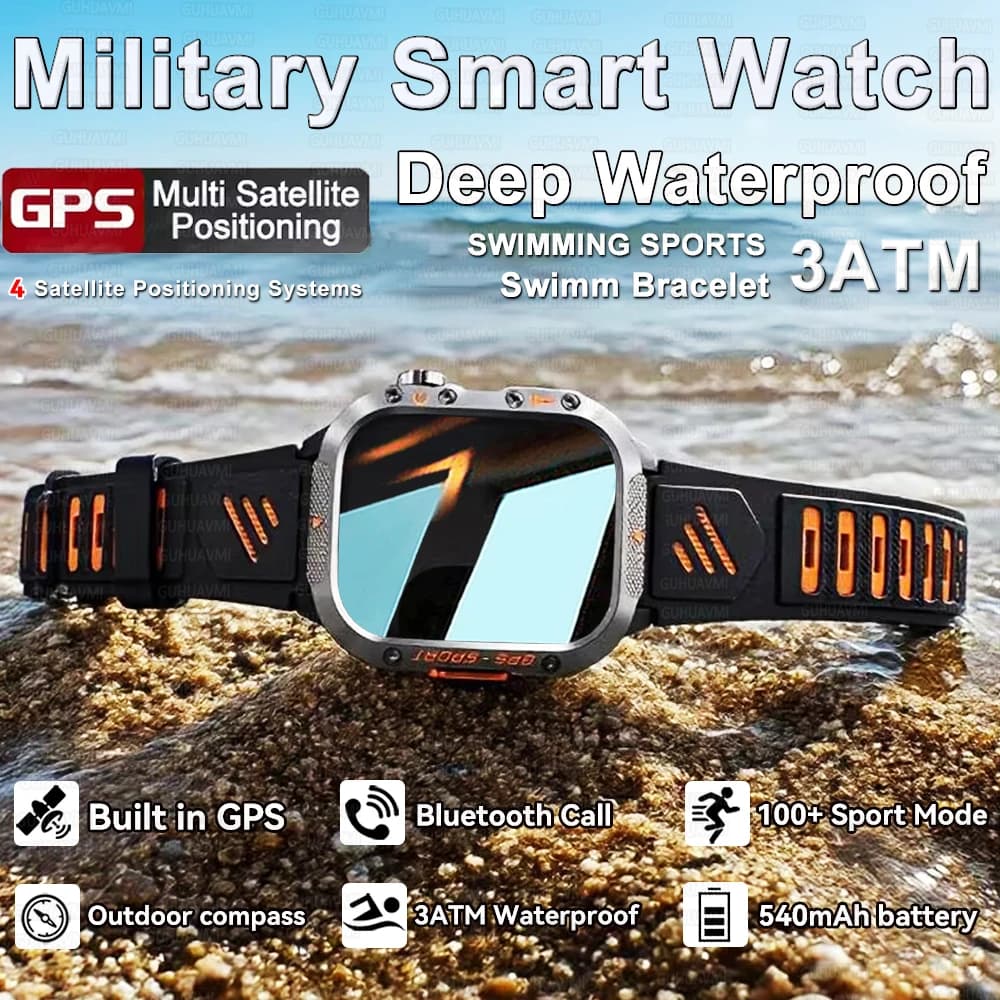 T-REX3 Outdoor Sports GPS Location Smart Watch Man 3ATM Waterproof compass Altimeter 540mAh BT Call Fitness GPS Watch Android IOS