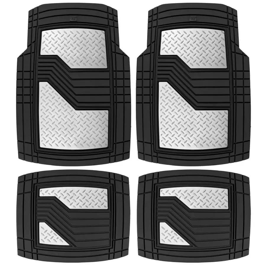 Tappetini per auto Deep Dish HeavyDuty, set da 4 pezzi, anteriori e posteriori, in gomma per tutte le stagioni, tagliabili e adattabili, set completo per auto e camion.