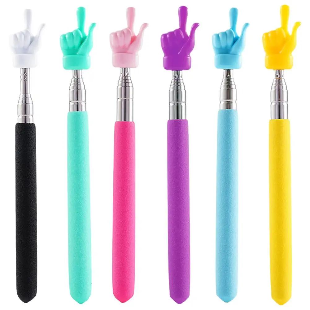 Telescopic pointer Teacher portraits, finger design, stainless steel, School pointer stick, Class drawing accessories