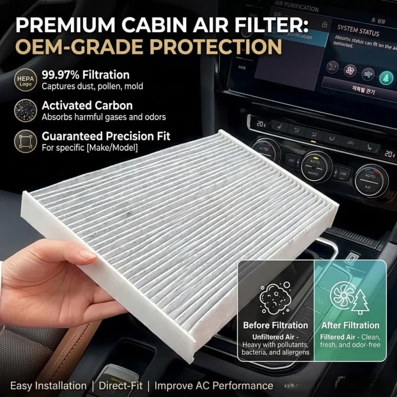 1/2 pz. Filtro Aria Abitacolo 87139-58010 per Toyota Corolla 2018 Camry Highlander RAV4, Elemento Filtrante AC in Fibra di Carbonio, Purificatore di Polline
