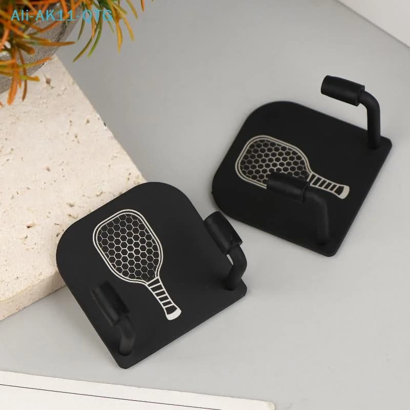 NUOVO Set di 2 Supporti Universali per Racchette da Pickleball, Porta Racchette da Parete in Acciaio Inox, Gancio da Muro per Racchette da Badminton