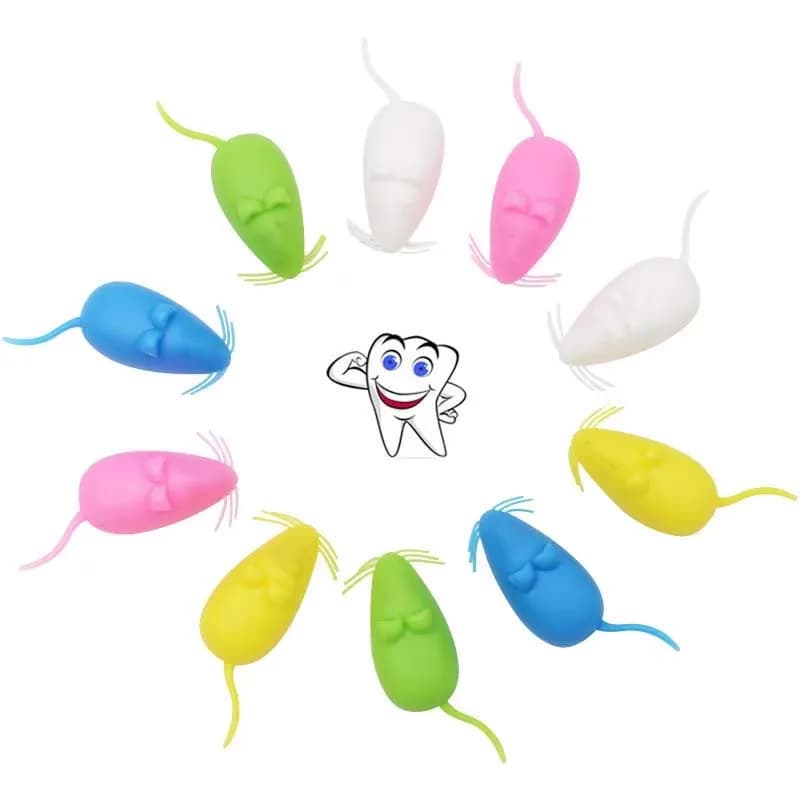 10 Pz/lotto Scatola Dei Denti Del Bambino Mini Forma Del Mouse Scatola di Immagazzinaggio Dei Denti Da Latte Del Capretto Colore Casuale Organizzatore di Plastica Risparmia Raccogliere Il Primo Dente