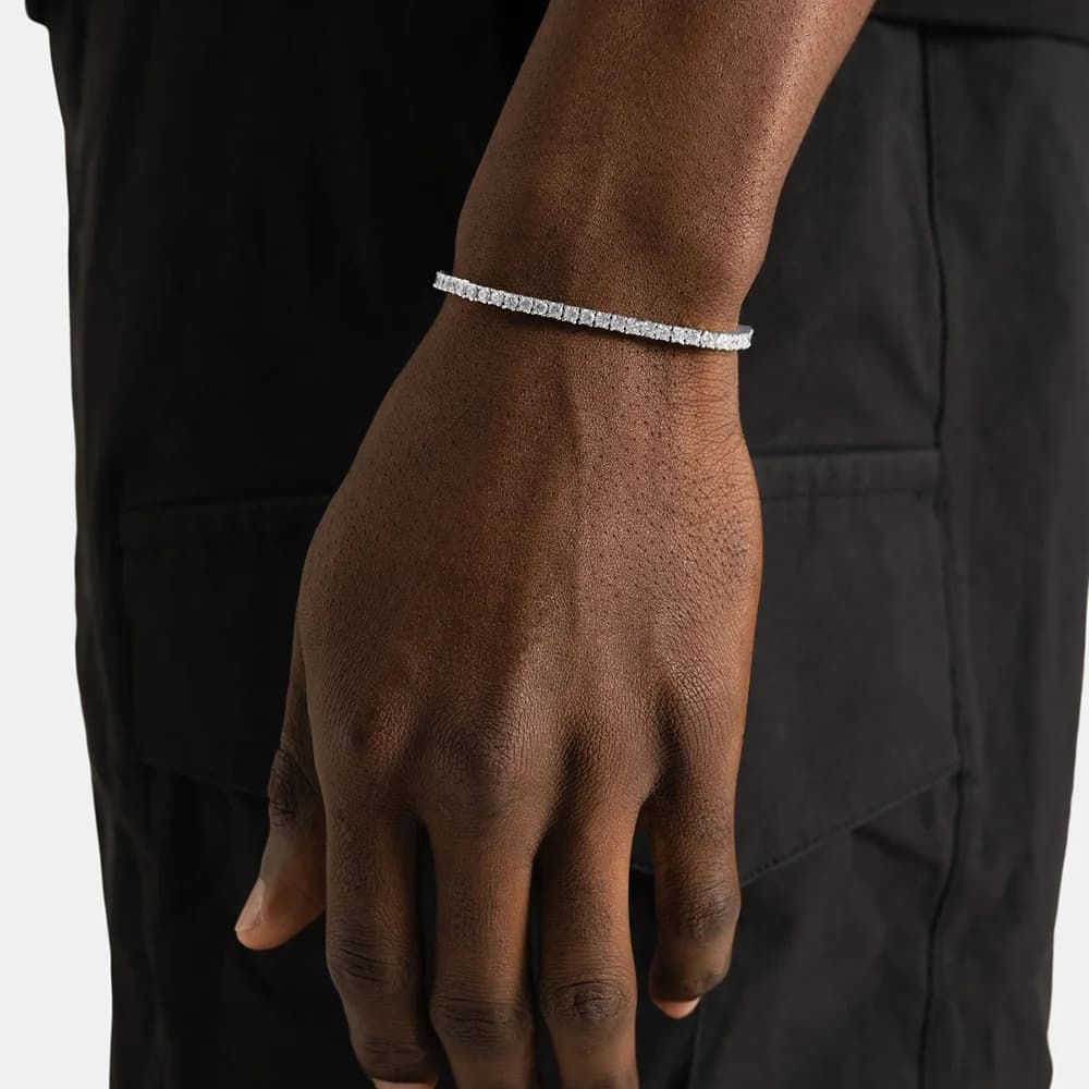 Bracciale Tennis ESKEEM 2/3/4/5mm in Moissanite, Bracciale Bling Iced Out in Ottone con Moissanite, Gioielli Hip Hop di Lusso con Certificato GRA
