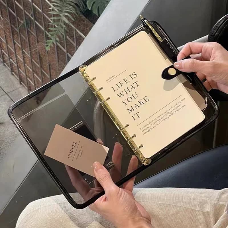Copertina in gelatina semitrasparente 6 fori raccoglitore a fogli mobili quaderno diario Agenda Planner business Office School work soft Notepad