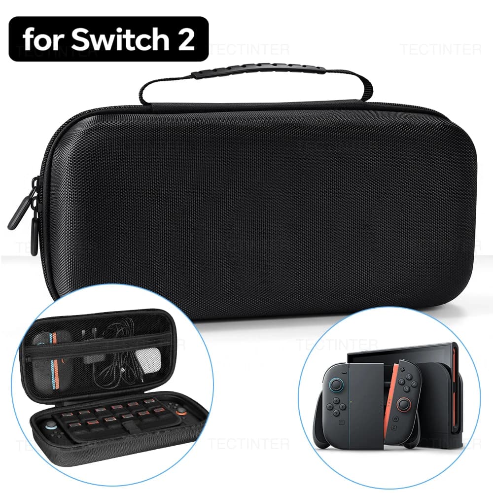 Custodia da trasporto portatile per console Nintendo Switch 2, borsa portaoggetti di grande capacità in EVA rigida per accessori di gioco NS Switch 2