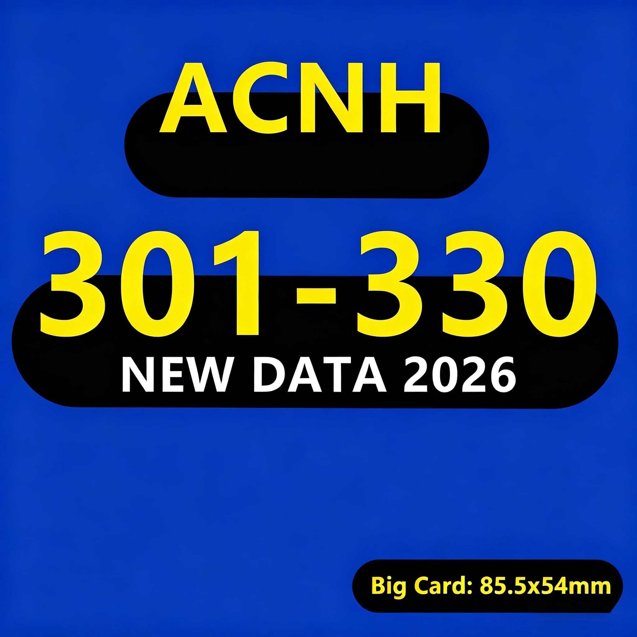 Full Number Suite 301-330 ACNH Card NFC Cartoon Portrait Cards Anti-Fade Printed Portable Leisure Accessory Cards 85.5x54mm