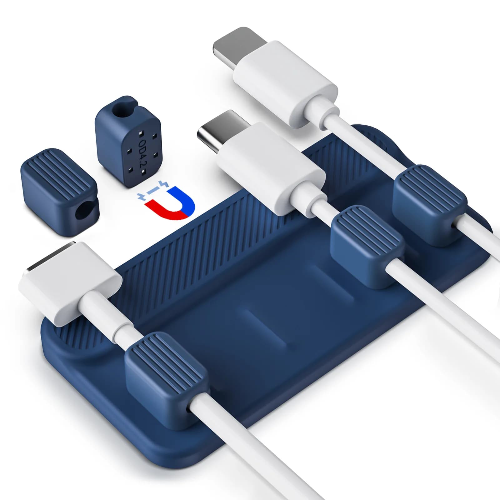 Avvolgicavo magnetico Adesivo in silicone Cavo USB Fissatore Organizzatore Supporto per cavo in tinta unita Clip per caricabatterie per scrivania OfficeSupply