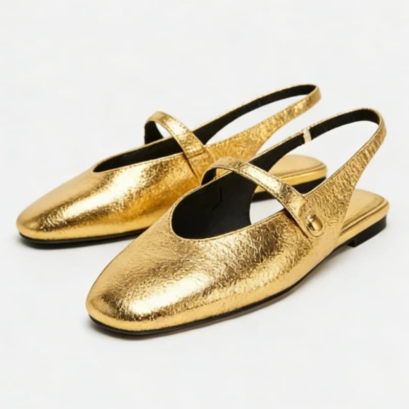 Women's Shoes With Round Toe And Buckle Mary Jane Sandals Luxury Design Flats