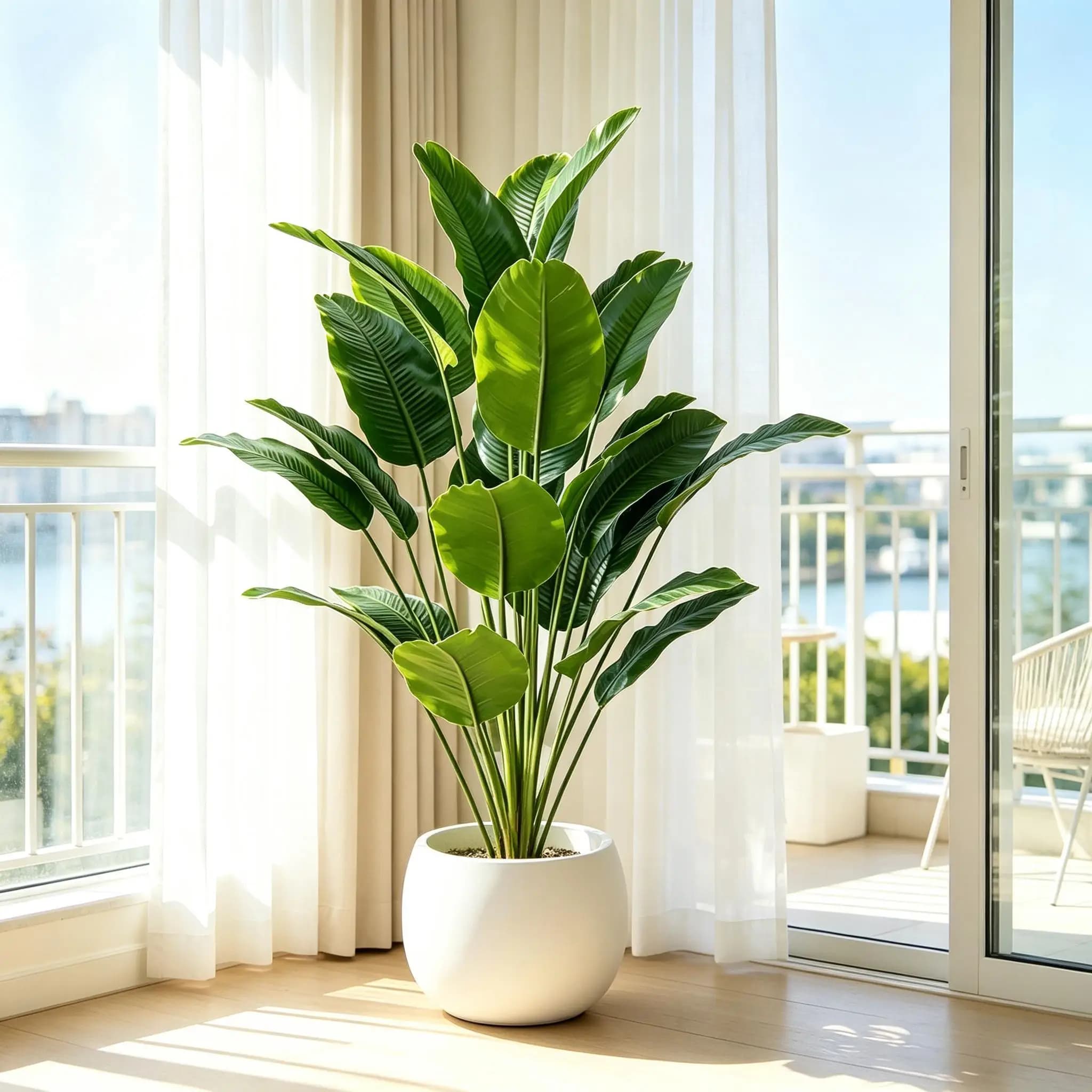 Piante Artificiali Grandi 67-112cm, Albero Uccello del Paradiso, Foglie di Banana Finte Tropicali, Piante di Palma in Plastica per Decorazione Casa e Giardino