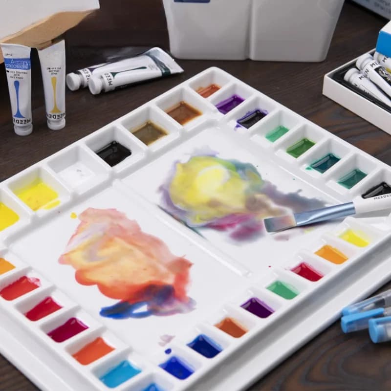 33holes Watercolor Ceramic Palette Portable Professional Art Painting Watercolor/Chinese Painting/gouache Acrylic Paint Tool