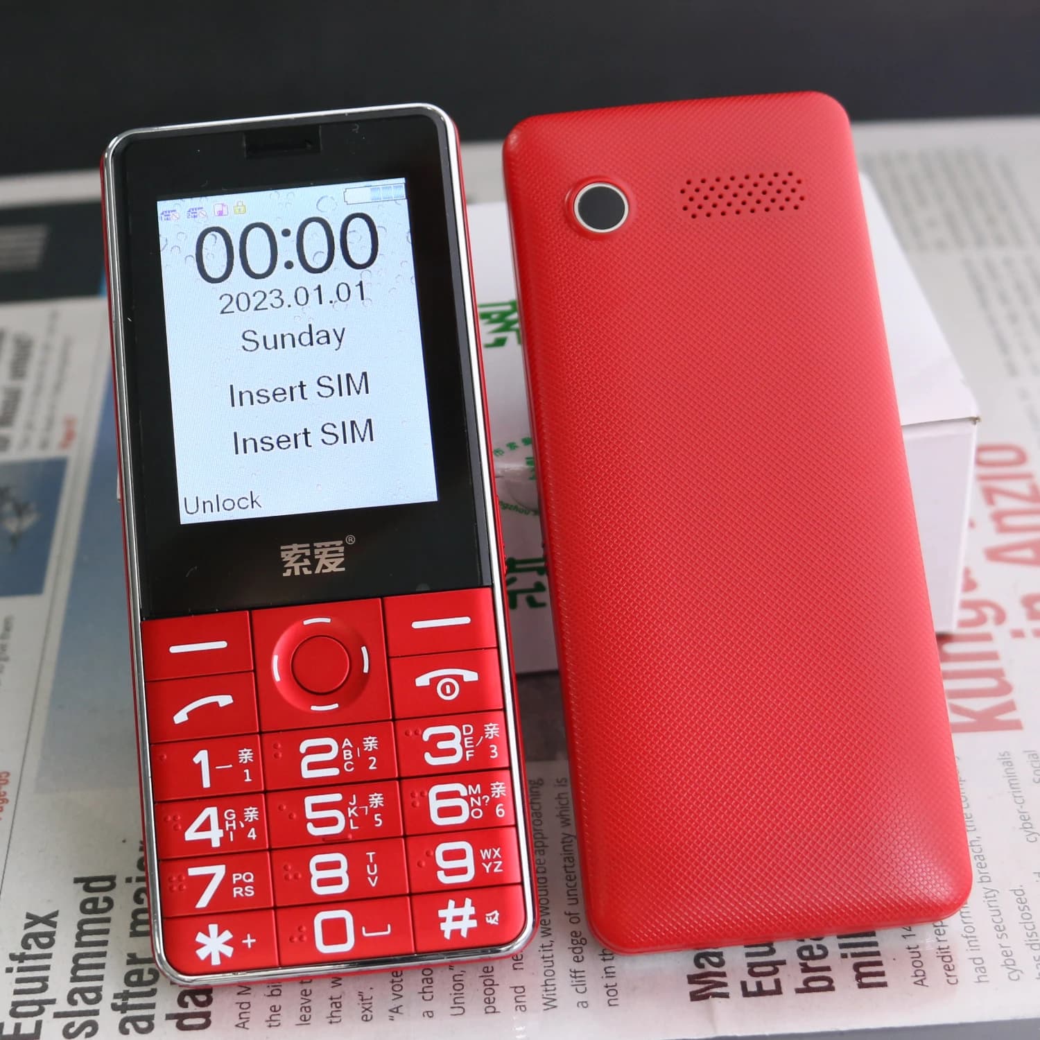 2G GSM Economical Elderly Sottile Phone Mobile Key Blind Large Size Battery Standby Long Double Torch SOS Call Blacklist Speed