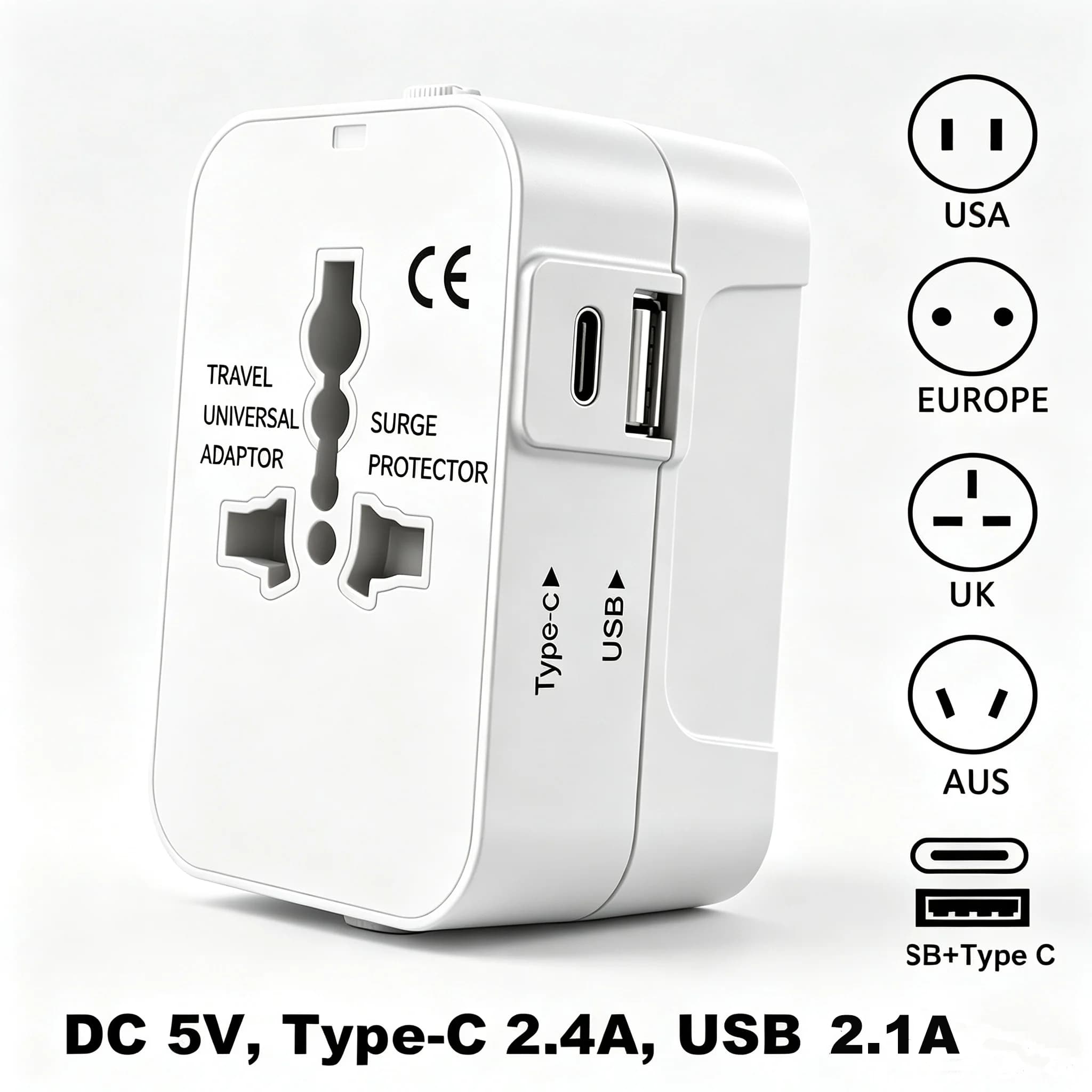 All-in-one Universal Travel Adapter EU UK US AU AC Power Charger Adapter Outlet Converter Socket Plug Adaptor Connector