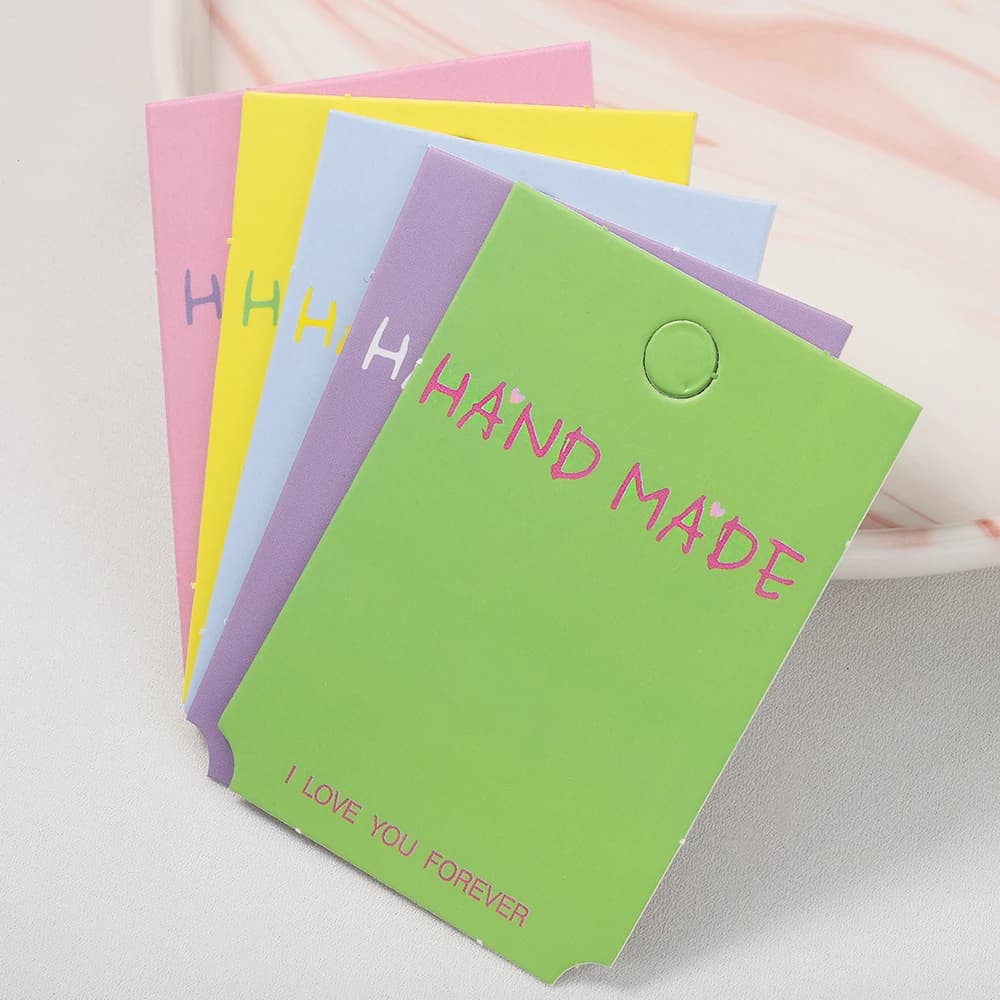 50 pezzi Barrettes carte da imballaggio forcine fatte a mano Display carte di carta per accessori per capelli fai da te etichetta porta etichette prezzo al dettaglio