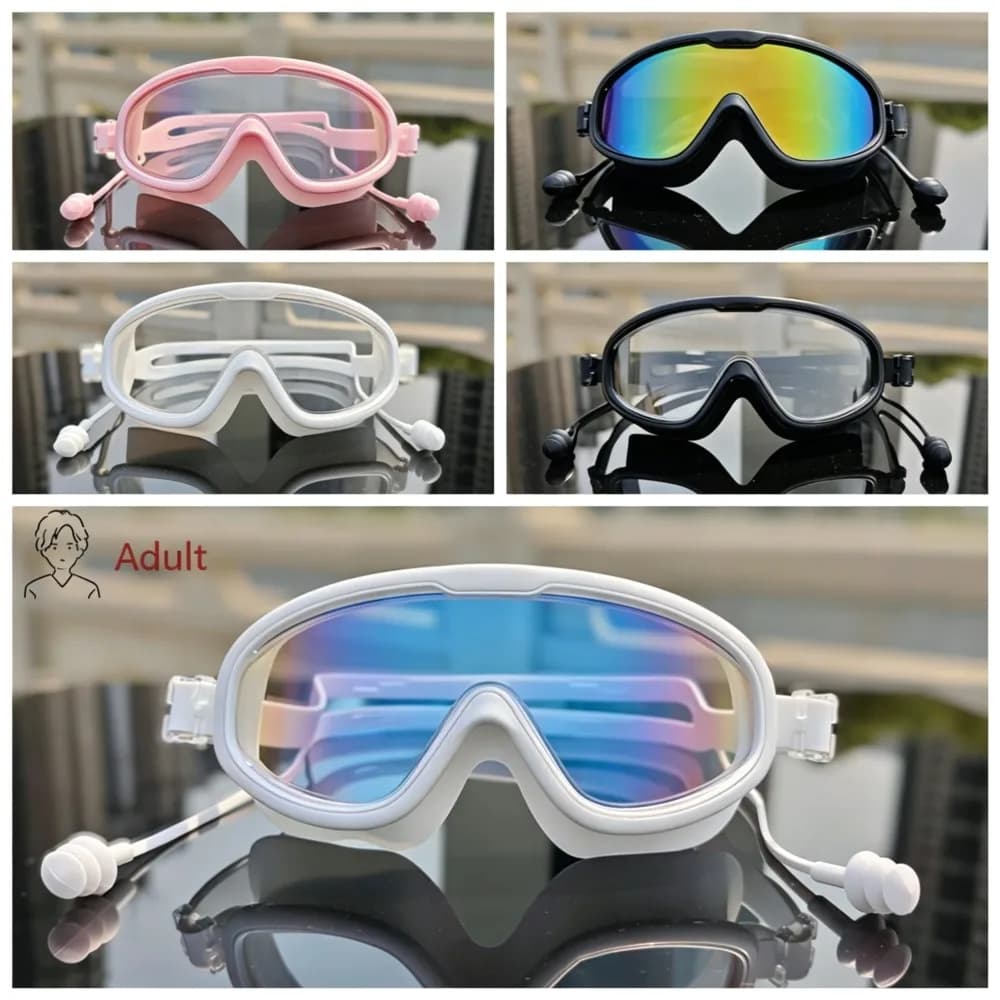 HD Swimming Goggles, Diving Protective Glasses, Sports Safety Eyewear, Large Frame Swim Goggles for Adults and Kids