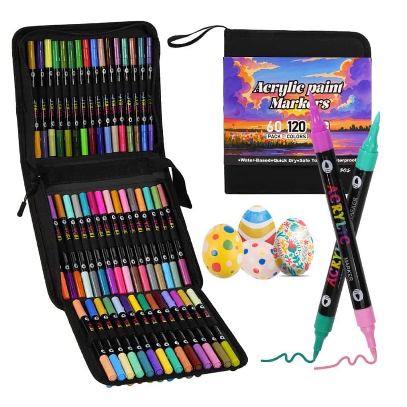 Pennarelli a Doppia Punta 24/4/72/120 Colori, Penne per Acquerello e FineLiner, Accessori per Manga, Materiali Artistici, Cancelleria per Disegno