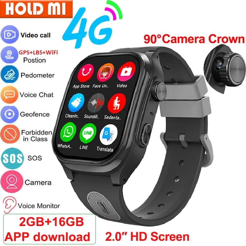 Kids Smart Watch 4G GPS WIFI Video Call APP Download SOS Phone call Kids Smartwatch Tracker Location Girls Gift