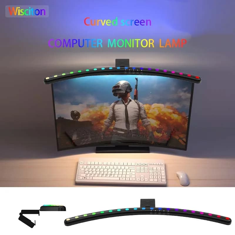 RGB 40 cm/60 cm Led Monitor Del Computer Barra Luminosa Musica Ritmo Schermo Appeso Luce Dimming Atmosfera Lampada Da Notte Per Il Gioco/Studio/Lavoro