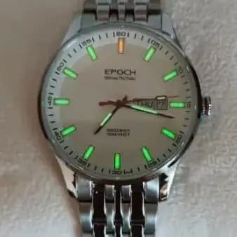 EPOCH Men's Quartz Watch Luminous Switzerland Movement Round Chinese English Day Date WR100M Sapphire Military Watch 40MM