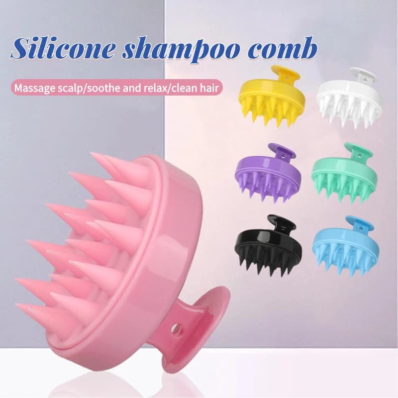 Silicone shampoo brush Clean scalp Earthly scalp massage scalp easy foam massage brush shampoo brush bath brush care tool