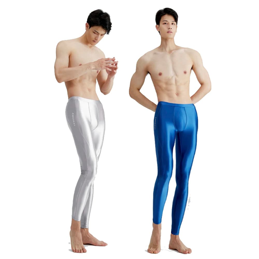 AMORESY-Ares series nude men's leggings, basketball, soccer, breathable, high brightness, tight stretch fitness pants, leggings