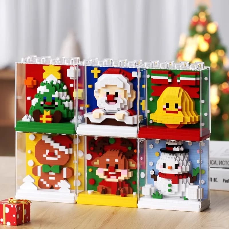 Santa Claus Construction Blocks Small particles assembled Educational Toys for Leisure Ornaments Snowman Christmas Tree Christmas Gifts