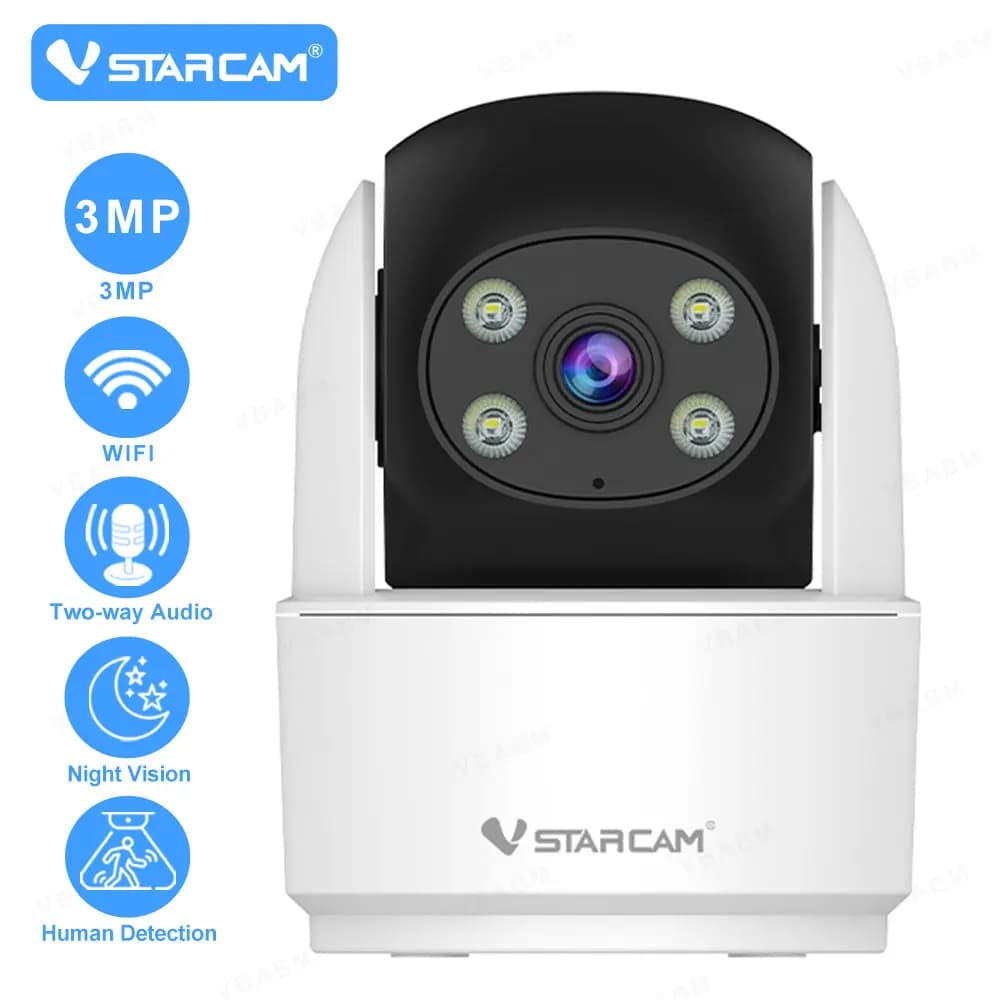 Vstarcam Telecamera WiFi da 3 MP Baby Monitor Sicurezza Telecamera domestica per interni Rilevazione umana Telecamera IP per visione notturna a colori