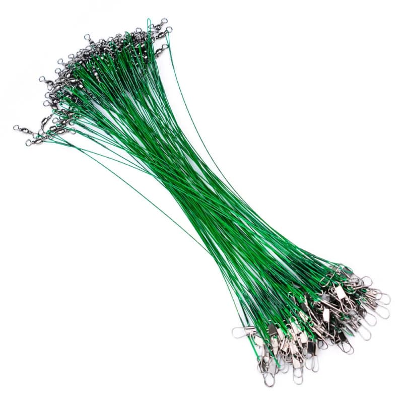 50 pcs. Fishing accessories: Anti-beam stainless steel wire with snap hook and sport fishing lap