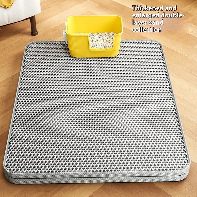 Double layer cat litter tray, extra large size, sand control, anti-slip, waterproof, eco-friendly, cat litter accessory