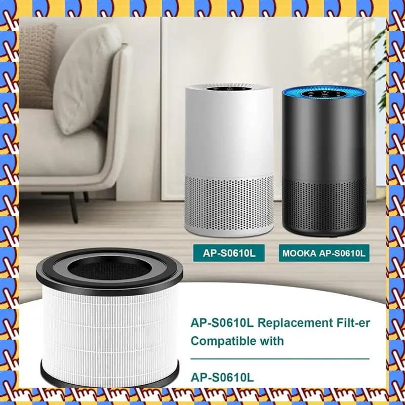 A20M AP-S0610L Sostituzione del filtro dell'aria per Mooka AP-S0610L Purificatore d'aria Filtro 3-IN-1 Filtro a carbone attivo ad alta efficienza