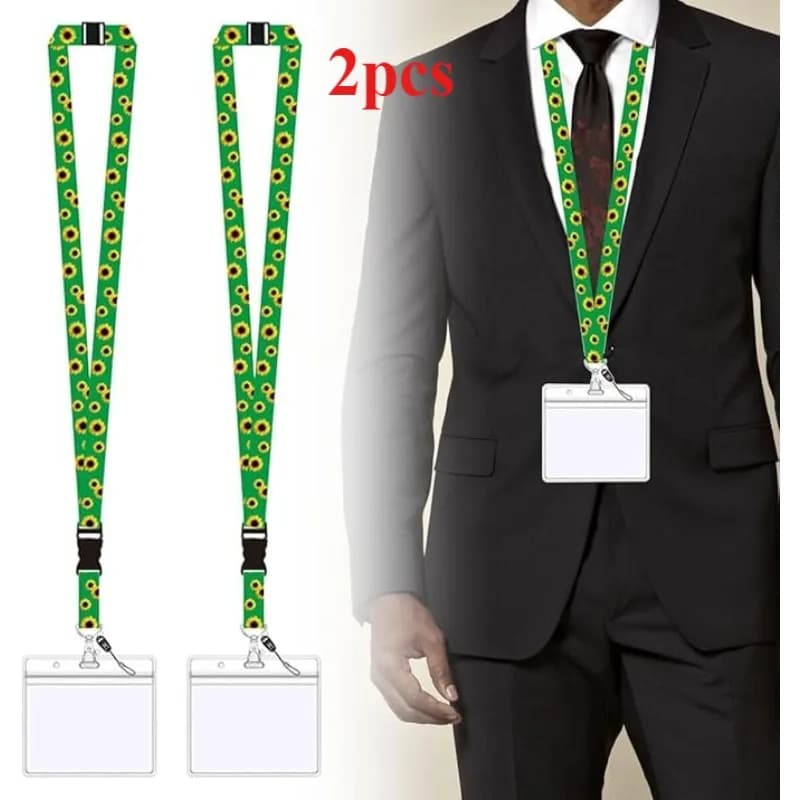 2 pezzi cordoncini girasole nascosti facili da portachiavi cordoncini portachiavi per chiavi carta d'identità nome porta badge telefono cellulare appendere corda portachiavi